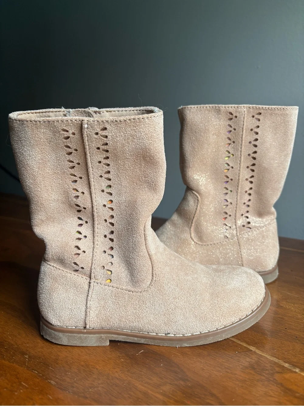 Girls' PEACH hue/tan Suede Mid-Calf Boots - Youth Casual